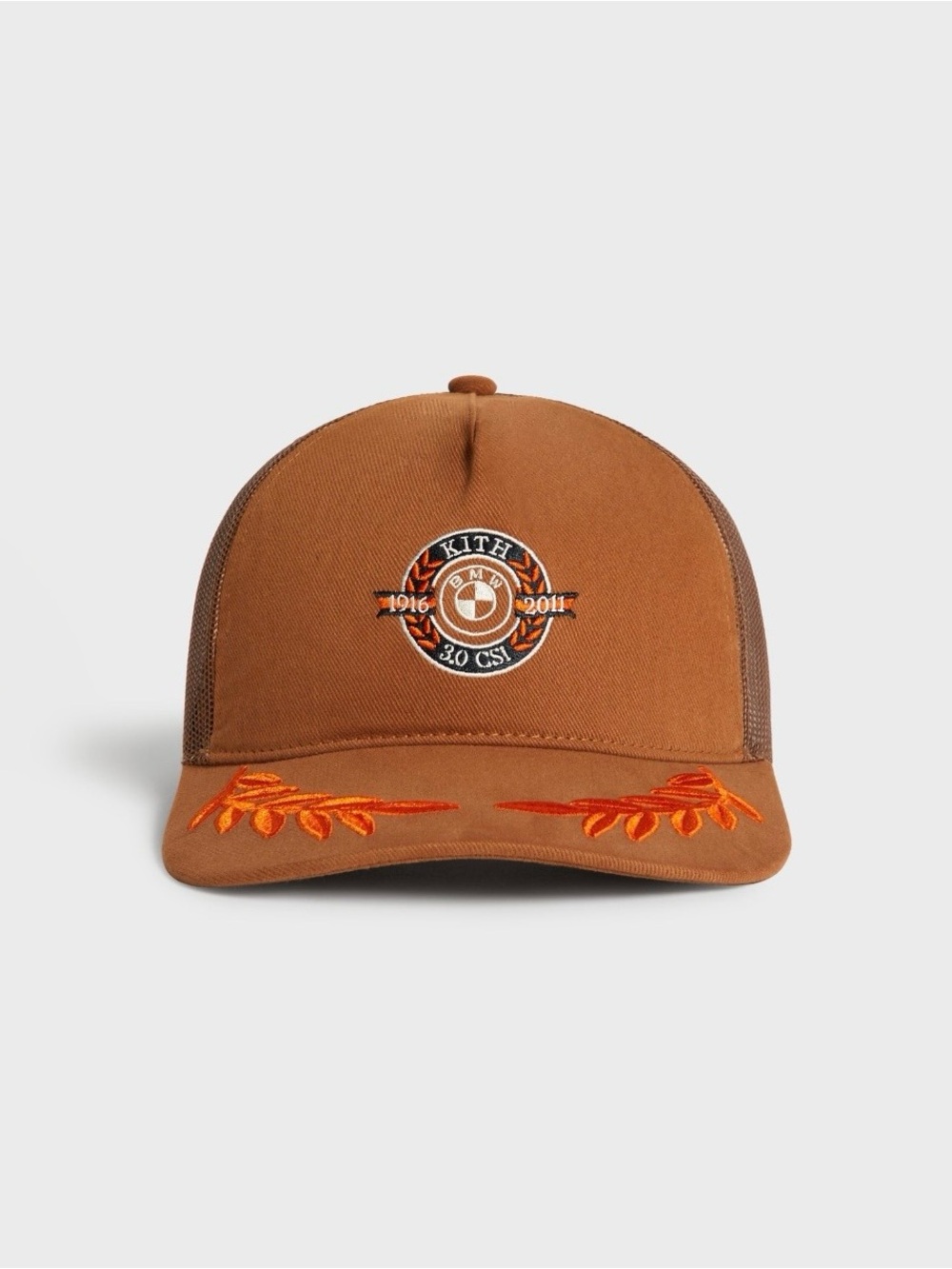 Kith Brown Trucker Cap with Orange Embroidery